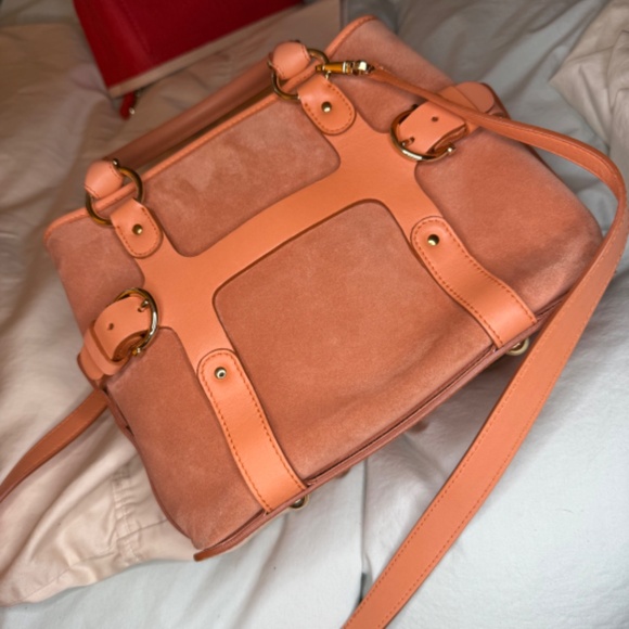 Salvatore Ferragamo Two Way Shoulder Bag AF-21 4875 Pink Suede Leather Women's - Picture 4 of 13